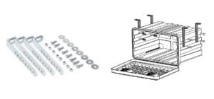Verticale ophangbeugels t.b.v. ophanging kunststof kisten 600 t/m 1250 steun tot 200 kg