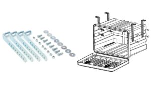 Verticale ophanging steun kunststof kisten 500 mm tot 200 kg